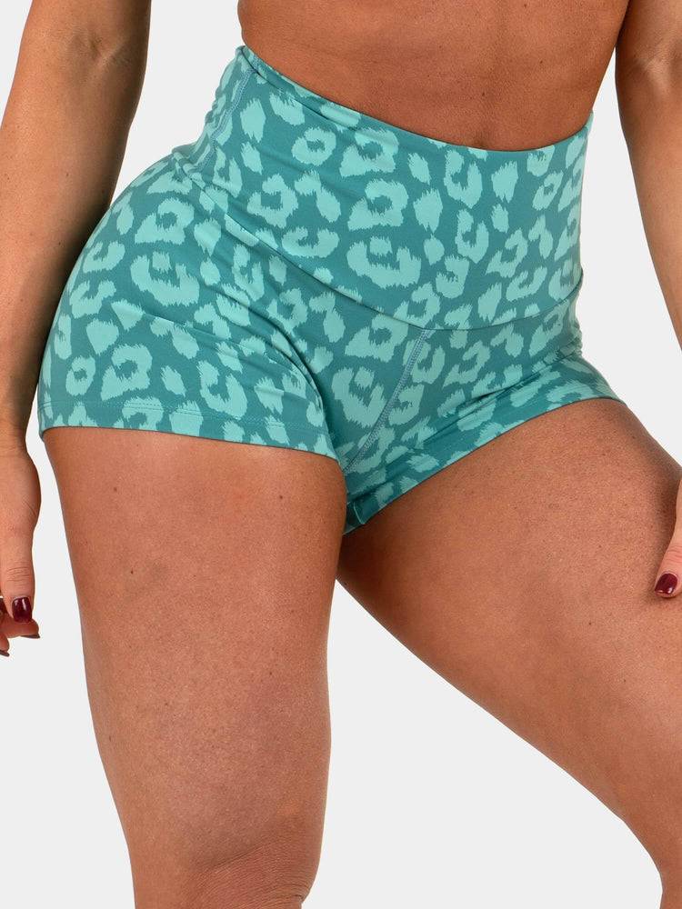 Leopard Teal Ryderwear Women Shorts Animal Scrunch Bum Women's Shorts | AU2035PQ