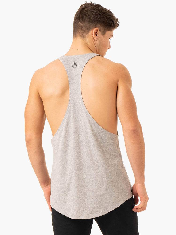 Light Grey Marl Ryderwear Men Gym Stringers Pursuit Stringer T-Back Men's Gym Stringers | AU1537YU