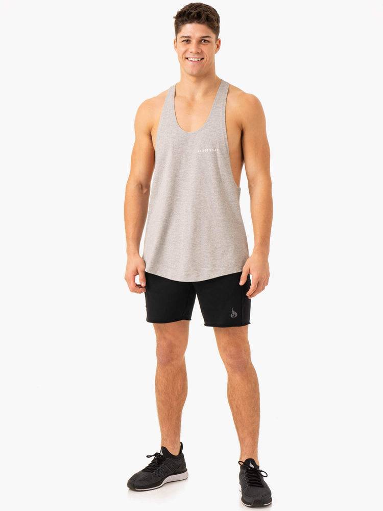 Light Grey Marl Ryderwear Men Gym Stringers Pursuit Stringer T-Back Men's Gym Stringers | AU1537YU