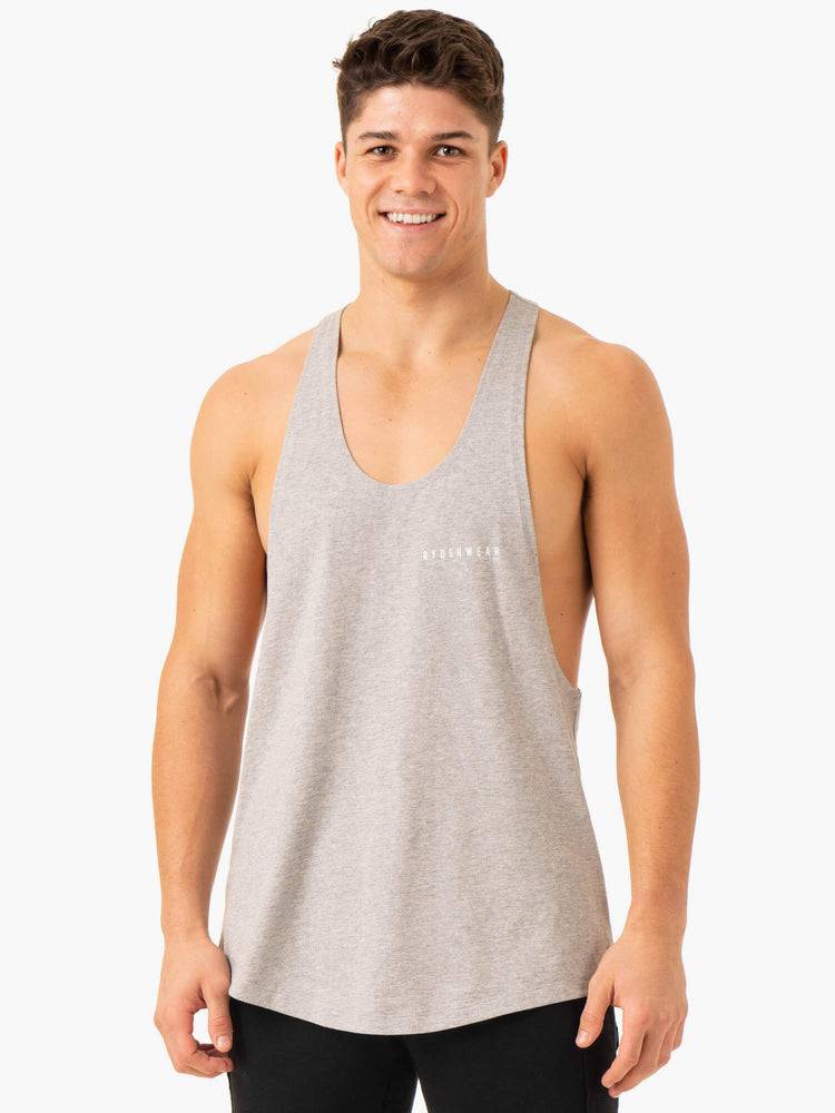 Light Grey Marl Ryderwear Men Gym Stringers Pursuit Stringer T-Back Men\'s Gym Stringers | AU1537YU