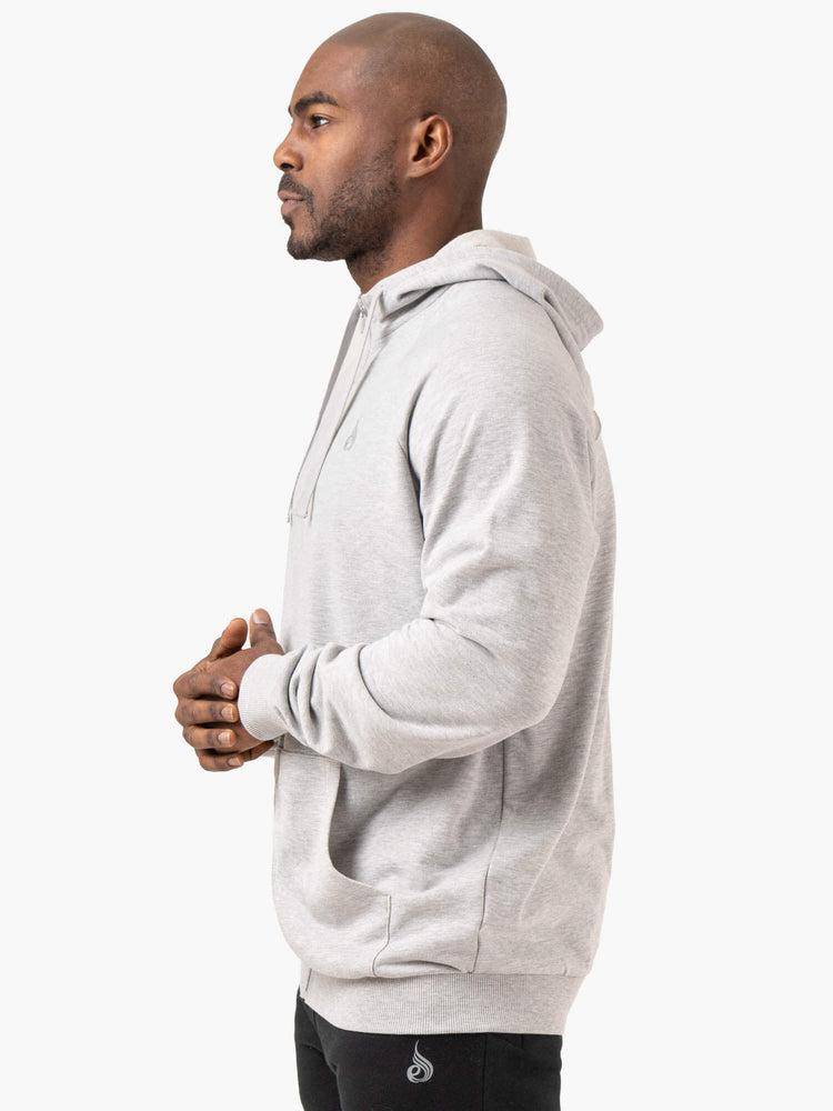 Light Grey Marl Ryderwear Men Hoodie Pursuit Zip Up Men's Hoodie | AU1469HK