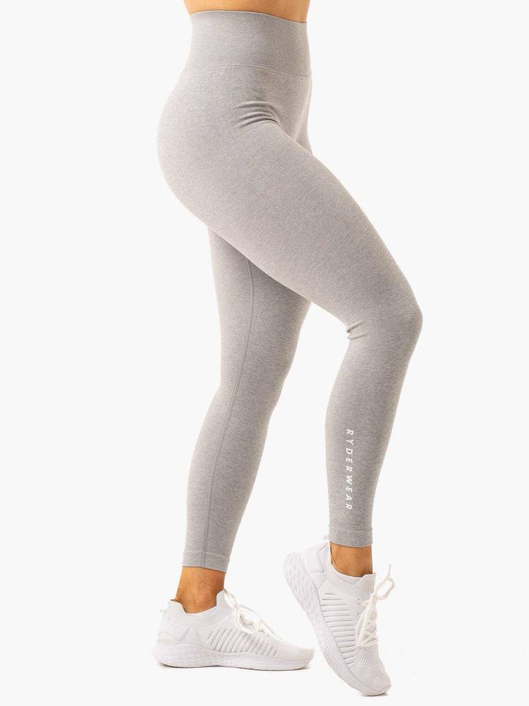 Light Grey Marl Ryderwear Women Leggings Essential Seamless Women's Leggings | AU1769RW