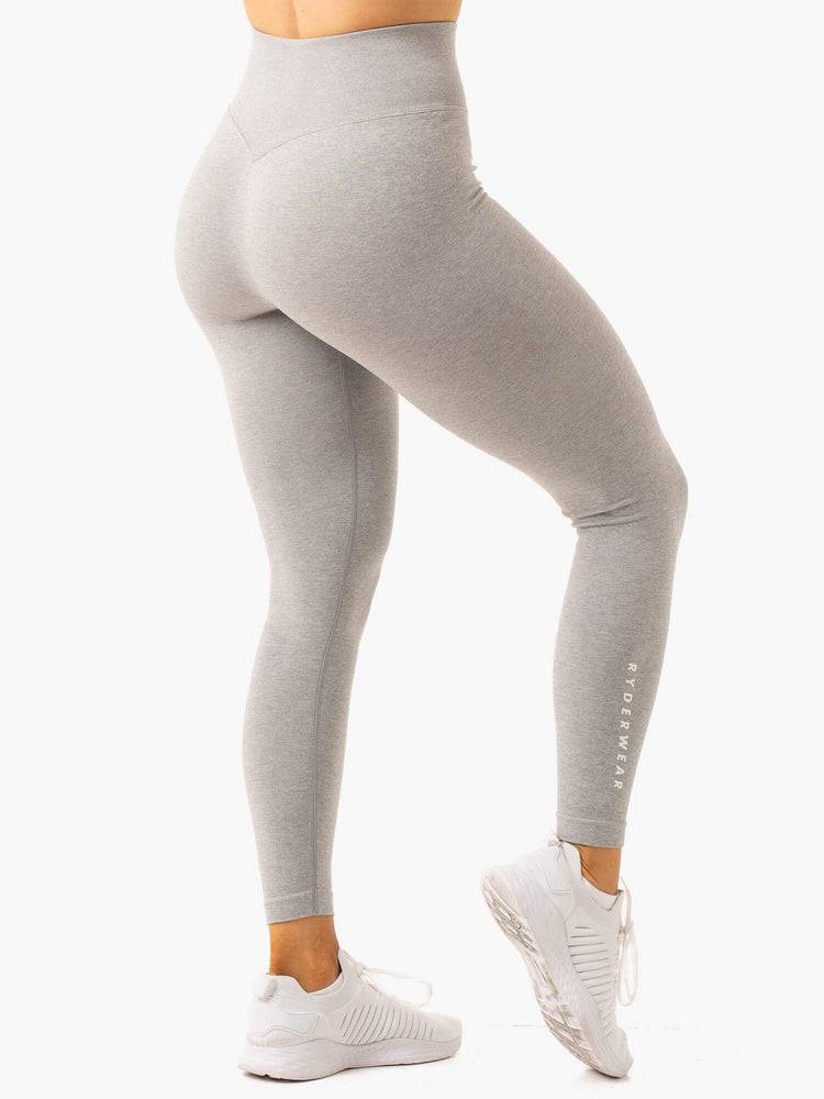 Light Grey Marl Ryderwear Women Leggings Essential Seamless Women's Leggings | AU1769RW