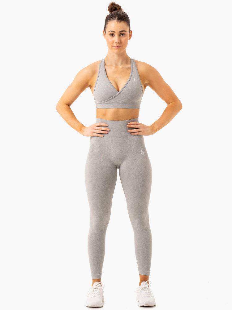 Light Grey Marl Ryderwear Women Leggings Essential Seamless Women's Leggings | AU1769RW