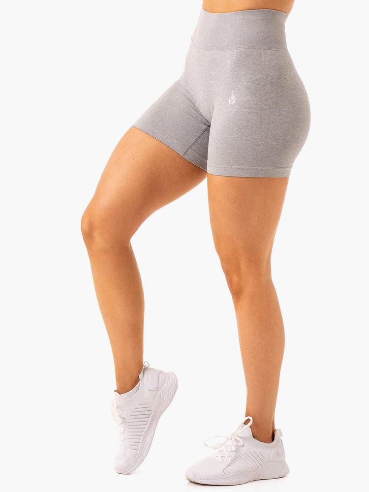 Light Grey Marl Ryderwear Women Shorts Essential Seamless Women's Shorts | AU2056TV