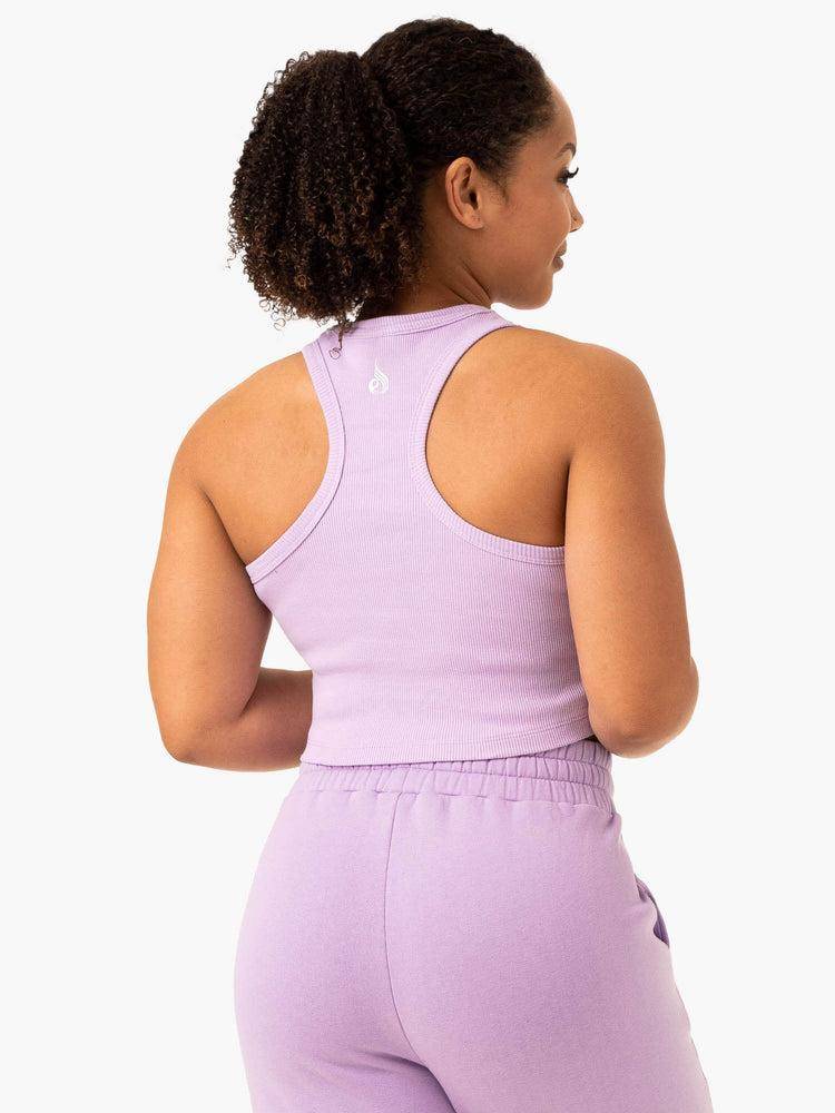 Lilac Ryderwear Women Tanks Sideline Rib Crop Women's Tanks | AU2809HK