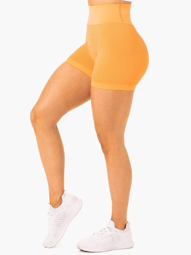 Mango Ryderwear Women Shorts Honeycomb Scrunch Seamless Women's Shorts | AU2105WY