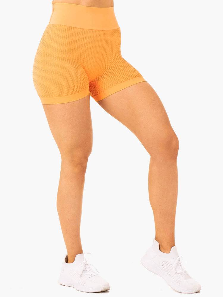 Mango Ryderwear Women Shorts Honeycomb Scrunch Seamless Women's Shorts | AU2105WY