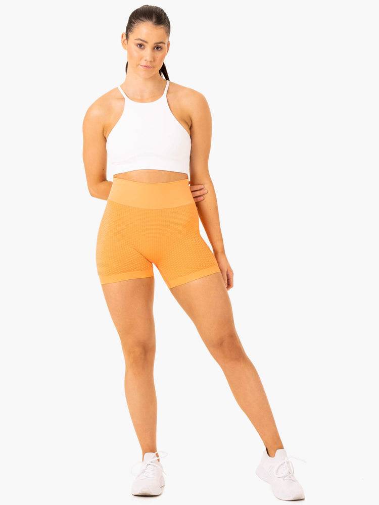 Mango Ryderwear Women Shorts Honeycomb Scrunch Seamless Women's Shorts | AU2105WY