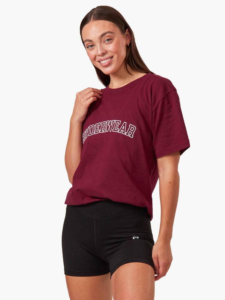 Maroon Ryderwear Women T Shirts Oversized Women's T Shirts | AU2744PQ