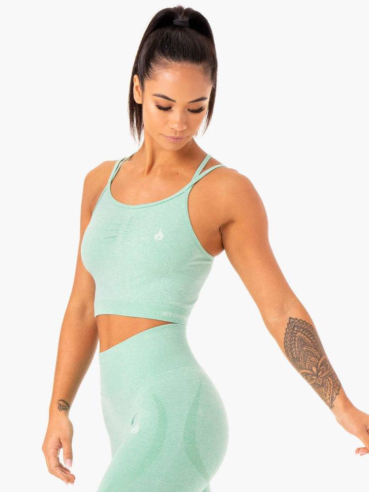 Mint Marl Ryderwear Women Sports Bra Sculpt Seamless Tank Women's Sports Bra | AU2323EX