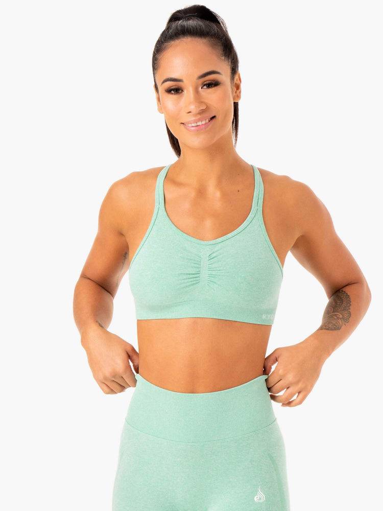 Mint Marl Ryderwear Women Sports Bra Sculpt Seamless Women's Sports Bra | AU2350WY