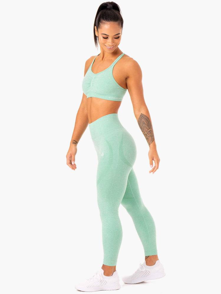 Mint Marl Ryderwear Women Sports Bra Sculpt Seamless Women's Sports Bra | AU2350WY