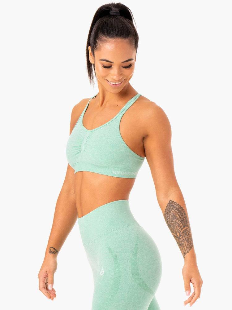 Mint Marl Ryderwear Women Sports Bra Sculpt Seamless Women's Sports Bra | AU2350WY