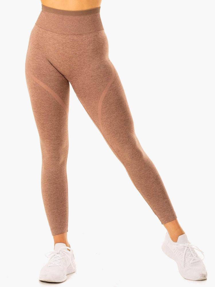 Mocha Marl Ryderwear Women Leggings Excel Seamless High Waisted Women's Leggings | AU1837ZG