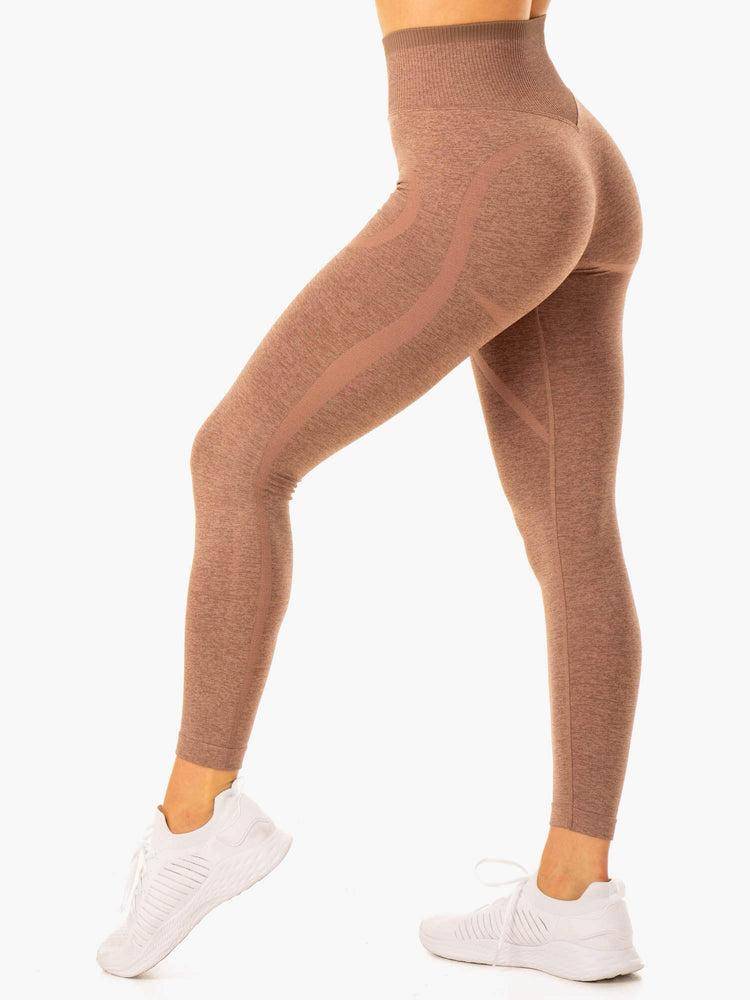 Mocha Marl Ryderwear Women Leggings Excel Seamless High Waisted Women\'s Leggings | AU1837ZG