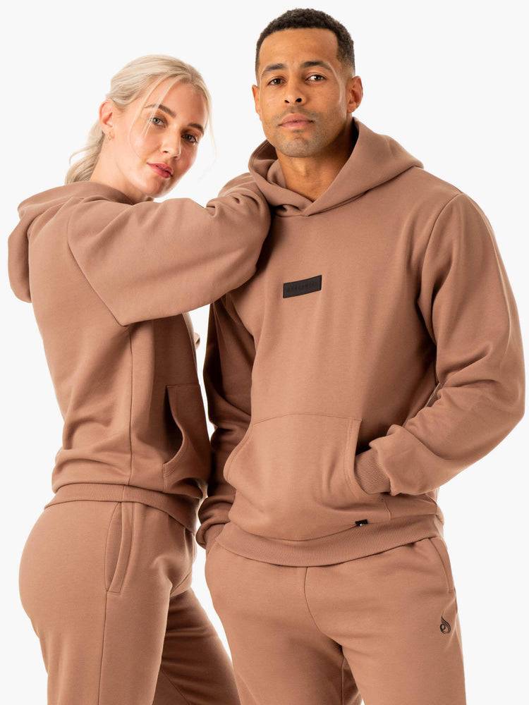 Mocha Ryderwear Men Hoodie Unisex Pullover Men's Hoodie | AU1492DN