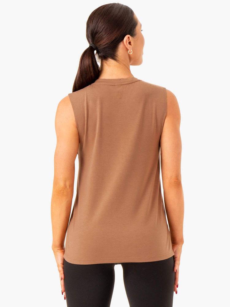 Mocha Ryderwear Women Tanks Foundation Muscle Women's Tanks | AU2885AP