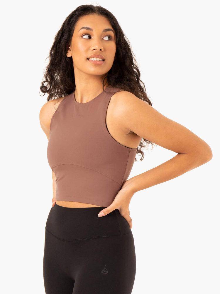 Mocha Ryderwear Women Tanks NKD Refine Women's Tanks | AU2940QZ