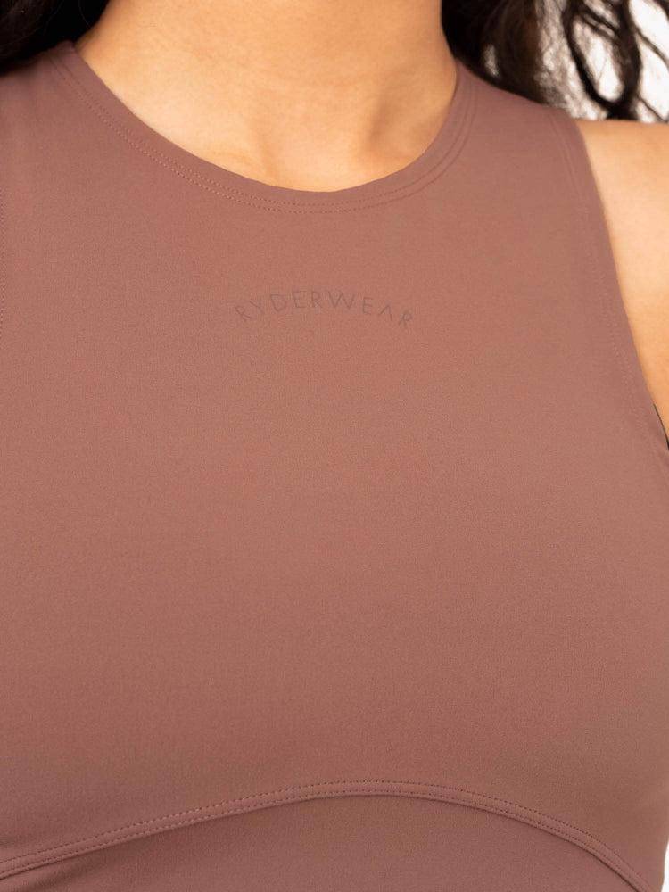 Mocha Ryderwear Women Tanks NKD Refine Women's Tanks | AU2940QZ