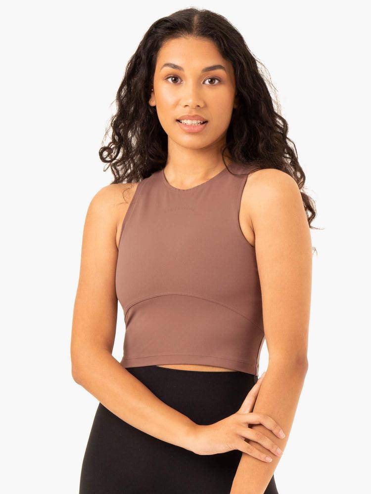 Mocha Ryderwear Women Tanks NKD Refine Women's Tanks | AU2940QZ