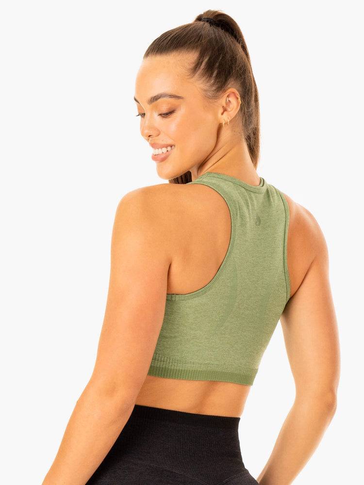 Moss Green Marl Ryderwear Women Tanks Excel Seamless Women's Tanks | AU2901XF