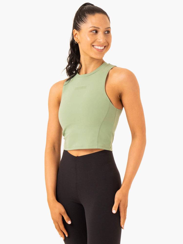 Moss Green Ryderwear Women Tanks Highlight Compression Women's Tanks | AU2835HK