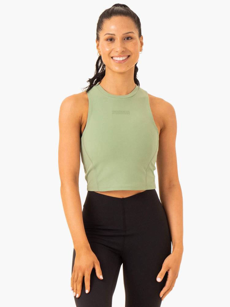 Moss Green Ryderwear Women Tanks Highlight Compression Women's Tanks | AU2835HK