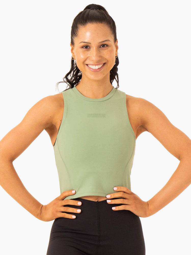 Moss Green Ryderwear Women Tanks Highlight Compression Women\'s Tanks | AU2835HK