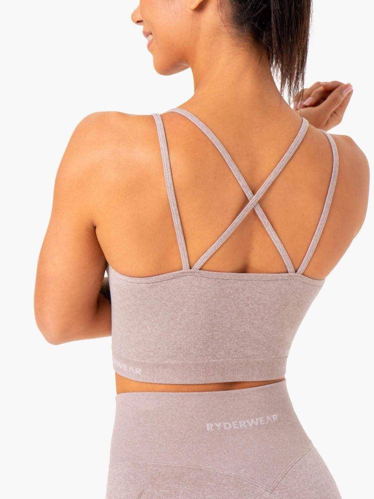 Mushroom Marl Ryderwear Women Sports Bra Sculpt Seamless Tank Women's Sports Bra | AU2333LH