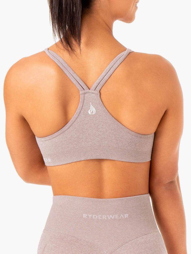 Mushroom Marl Ryderwear Women Sports Bra Sculpt Seamless Women's Sports Bra | AU2357XF