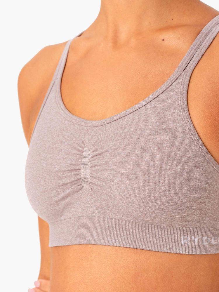 Mushroom Marl Ryderwear Women Sports Bra Sculpt Seamless Women's Sports Bra | AU2357XF