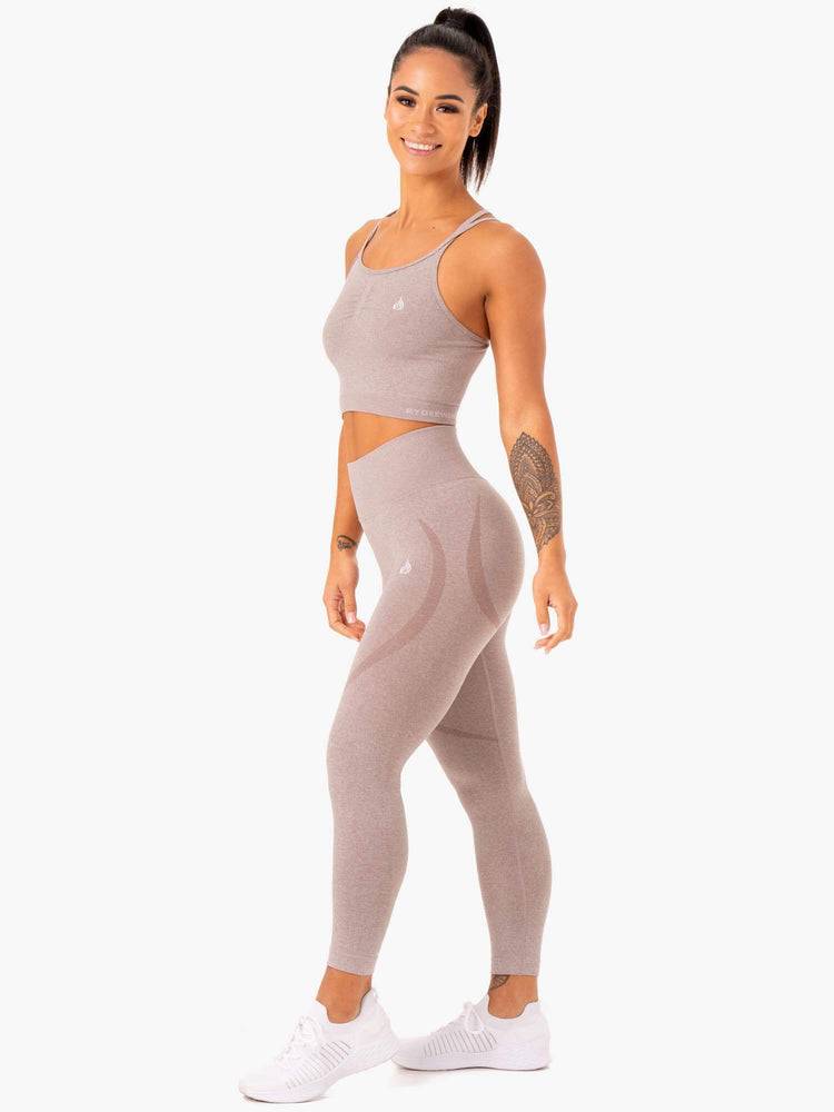 Mushroom Marl Ryderwear Women Tanks Sculpt Seamless Women's Tanks | AU2936TV