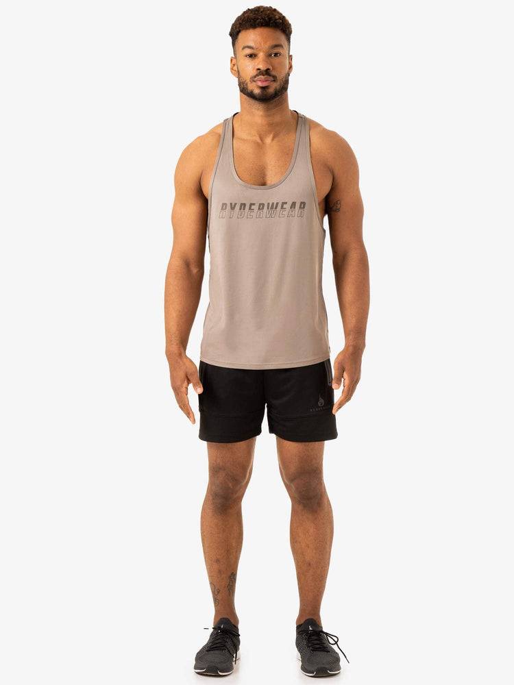 Mushroom Ryderwear Men Gym Stringers Overdrive Stringer T-Back Men's Gym Stringers | AU1534EX