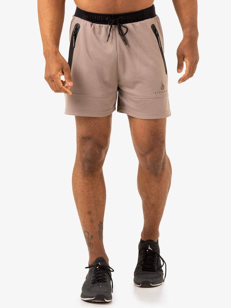 Mushroom Ryderwear Men Shorts Overdrive Mesh Men's Shorts | AU1394LH