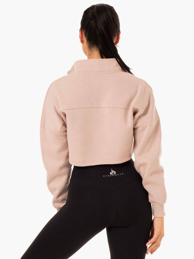 Mushroom Ryderwear Women Hoodie Base Half Zip Jumper Women's Hoodie | AU1678JJ