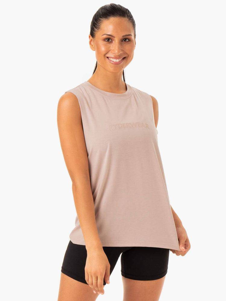 Mushroom Ryderwear Women Tanks Base Regular Cut Women's Tanks | AU2956AP