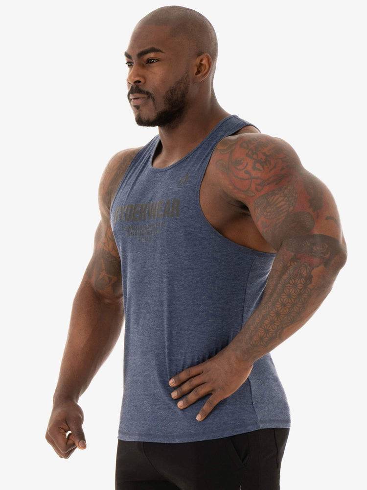 Navy Marl Ryderwear Men Tanks Focus Baller Tank Men's Tanks | AU1105HK