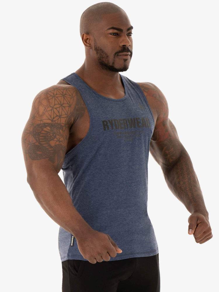 Navy Marl Ryderwear Men Tanks Focus Baller Tank Men's Tanks | AU1105HK