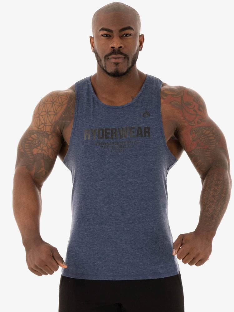 Navy Marl Ryderwear Men Tanks Focus Baller Tank Men\'s Tanks | AU1105HK