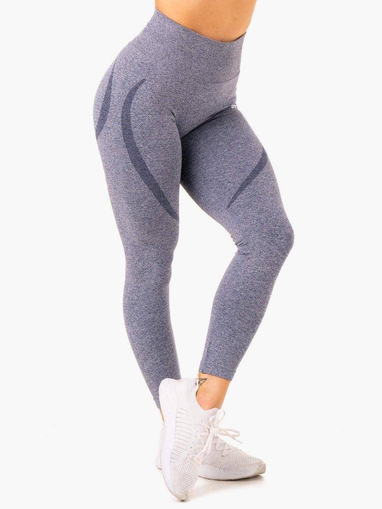 Navy Marl Ryderwear Women Leggings Sculpt Seamless Women's Leggings | AU1893BC