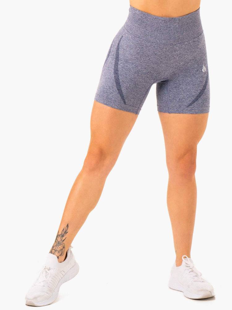 Navy Marl Ryderwear Women Shorts Sculpt Seamless Women's Shorts | AU2048VD