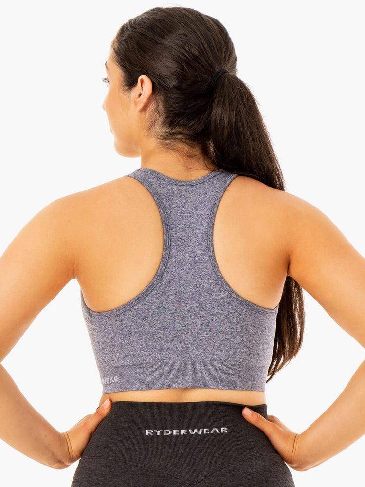 Navy Marl Ryderwear Women Sports Bra Sculpt Seamless Racer Back Women's Sports Bra | AU2235WY