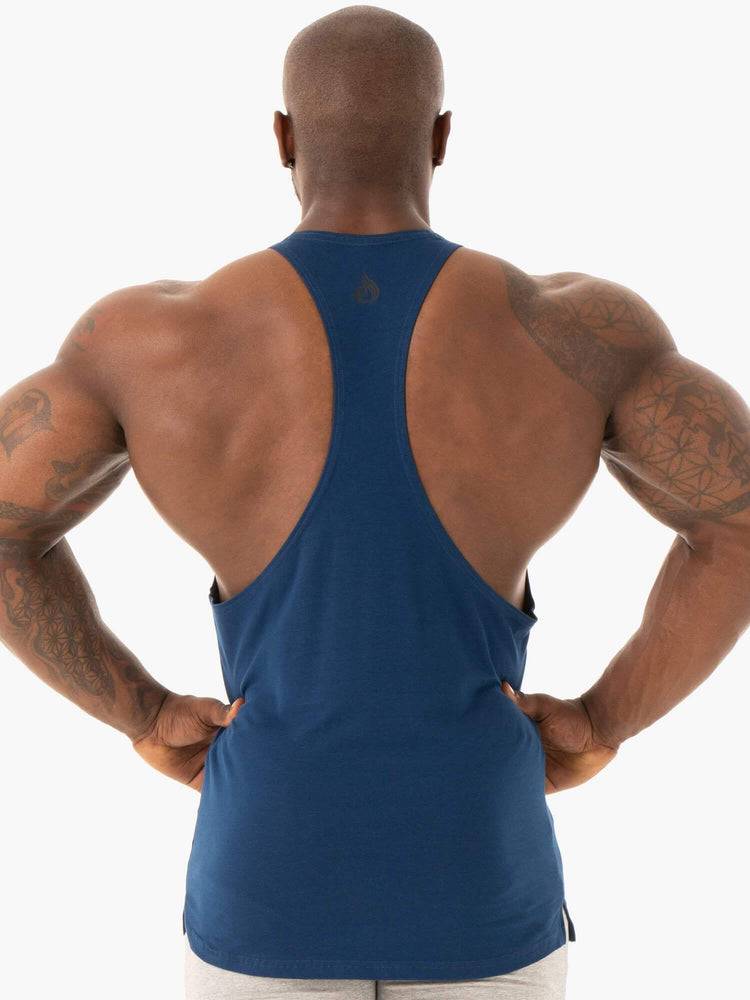 Navy Ryderwear Men Gym Stringers Base Stringer T-Back Men's Gym Stringers | AU1504NB