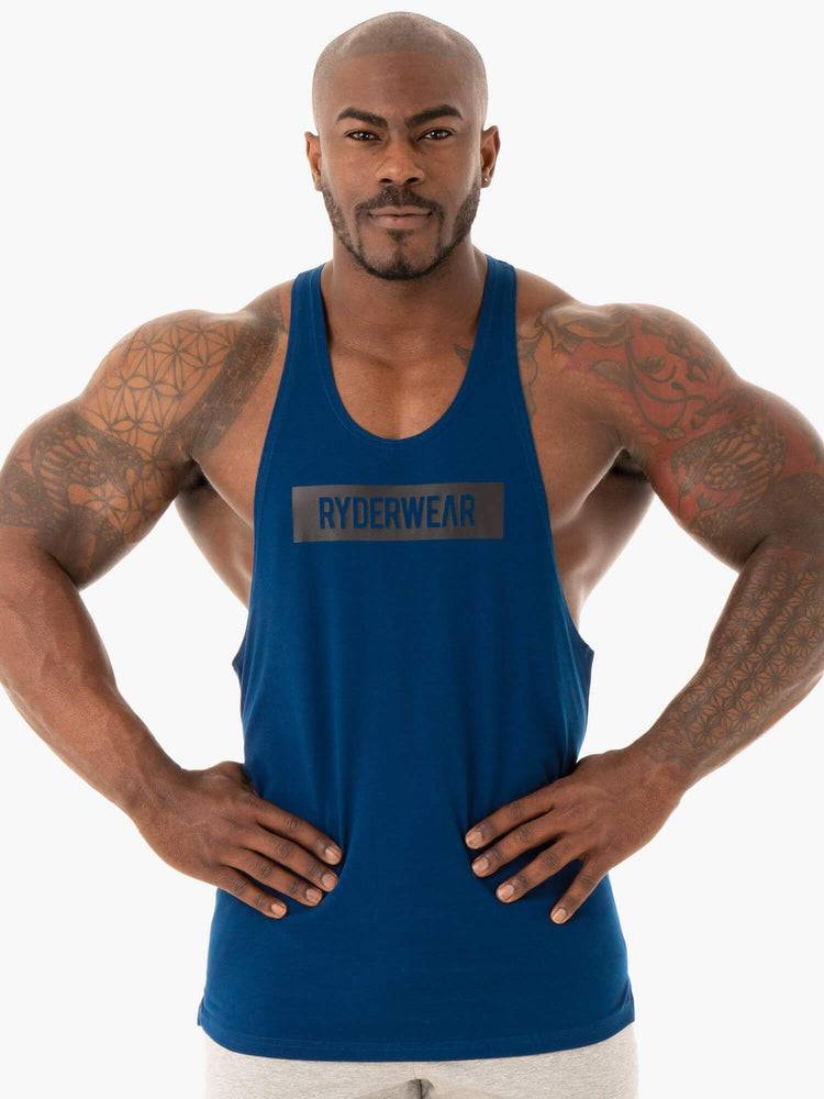 Navy Ryderwear Men Gym Stringers Base Stringer T-Back Men\'s Gym Stringers | AU1504NB