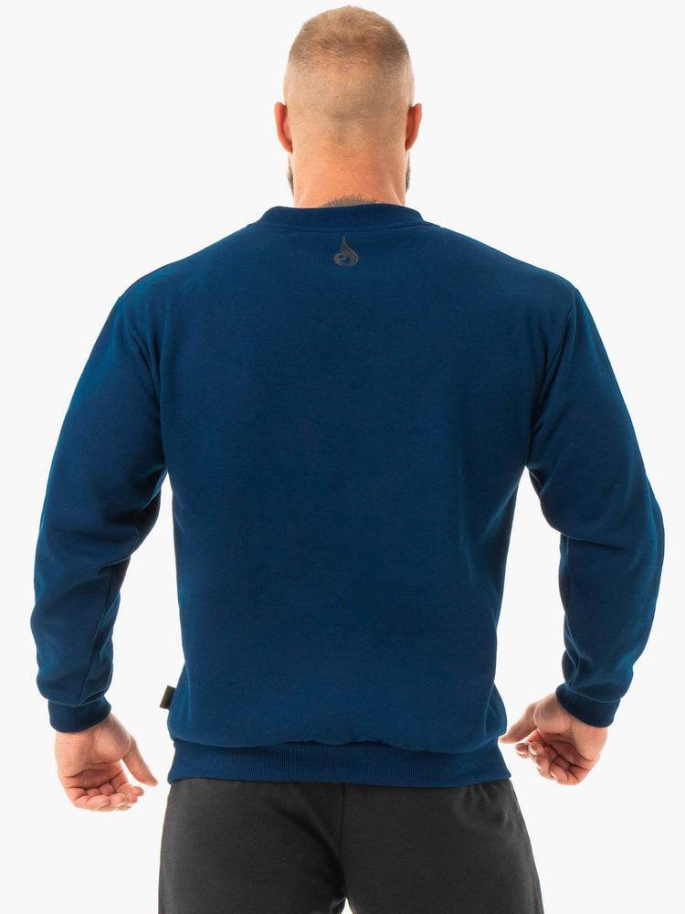 Navy Ryderwear Men Sweaters Force Pullover Men's Sweaters | AU1322NB