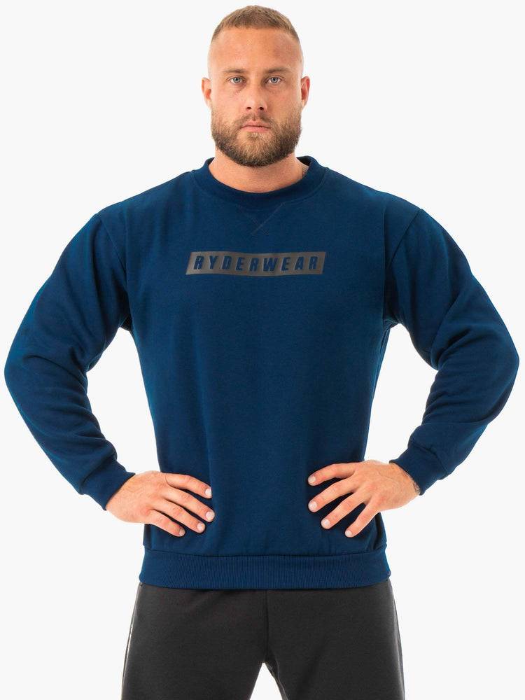 Navy Ryderwear Men Sweaters Force Pullover Men\'s Sweaters | AU1322NB