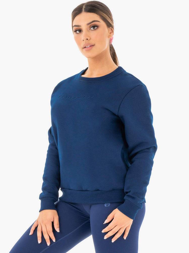 Navy Ryderwear Women Sweaters Motion Oversized Women's Sweaters | AU2607TV