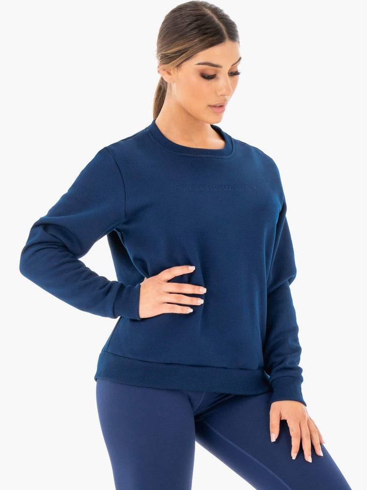 Navy Ryderwear Women Sweaters Motion Oversized Women's Sweaters | AU2607TV