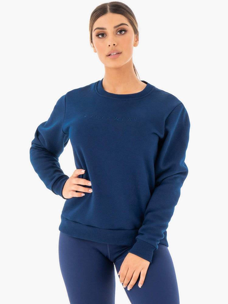 Navy Ryderwear Women Sweaters Motion Oversized Women\'s Sweaters | AU2607TV